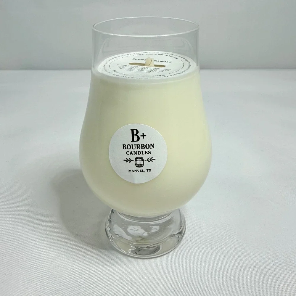 Glencairn B+ Bourbon Candles White Bow Ties and Bourbon Hand Poured‎ Glass